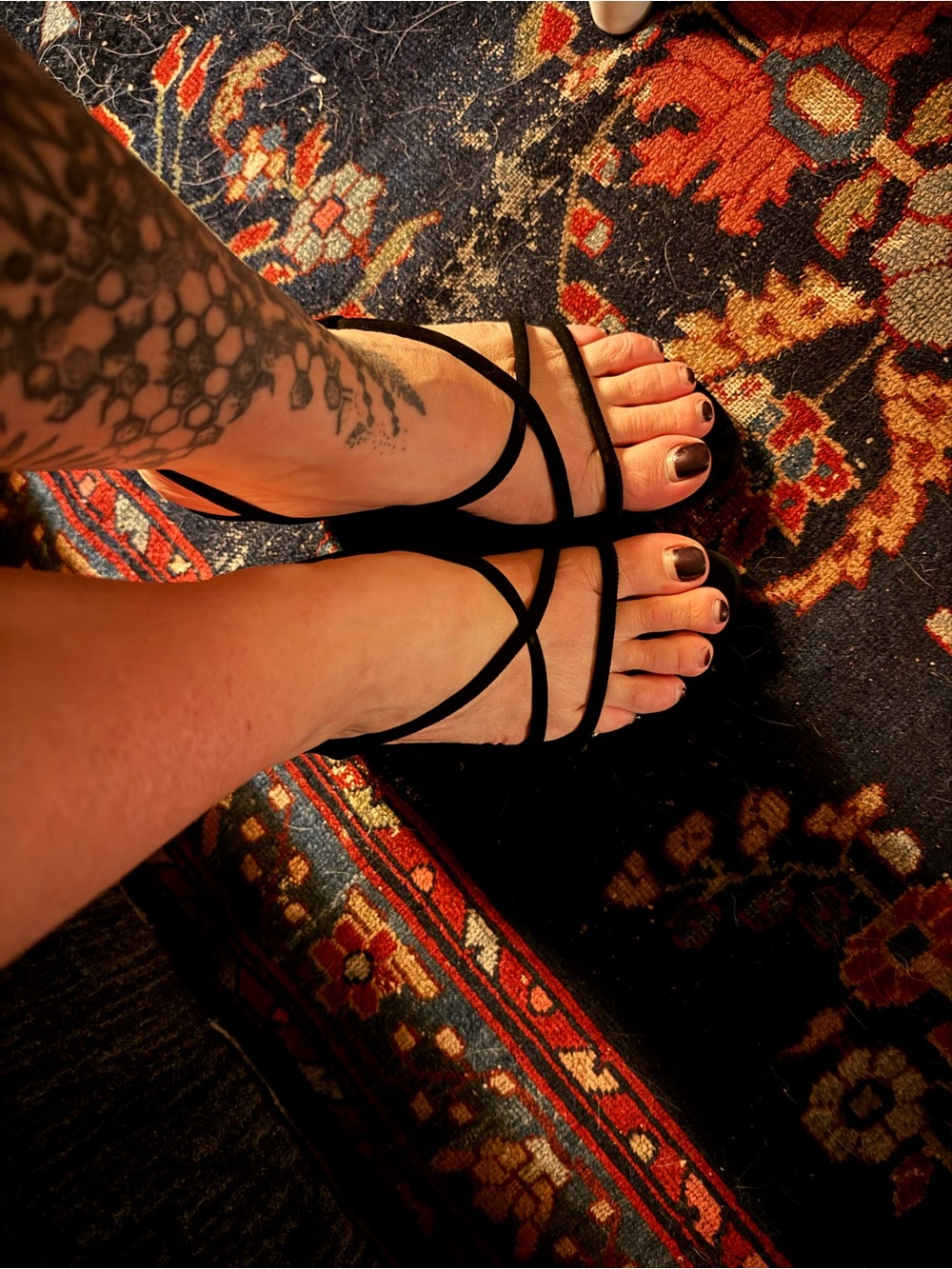 Prada Black Strappy Open-Toe Wedges